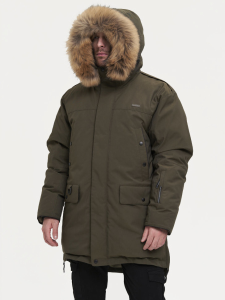 Пуховик Берген Top Arctic Goose мех Енот (Мужской; 54; Олива)